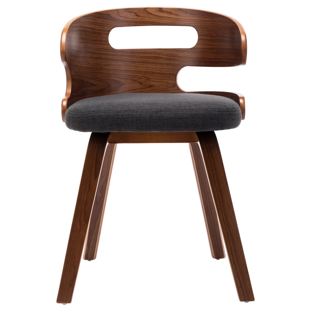 Dining Chairs 2 pcs Dark Grey Bent Wood and Fabric - 48×49×68cm
