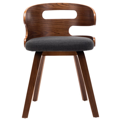 Dining Chairs 2 pcs Dark Grey Bent Wood and Fabric - 48×49×68cm