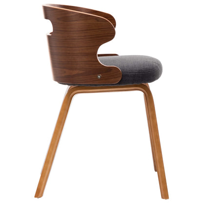 Dining Chairs 2 pcs Dark Grey Bent Wood and Fabric - 48×49×68cm