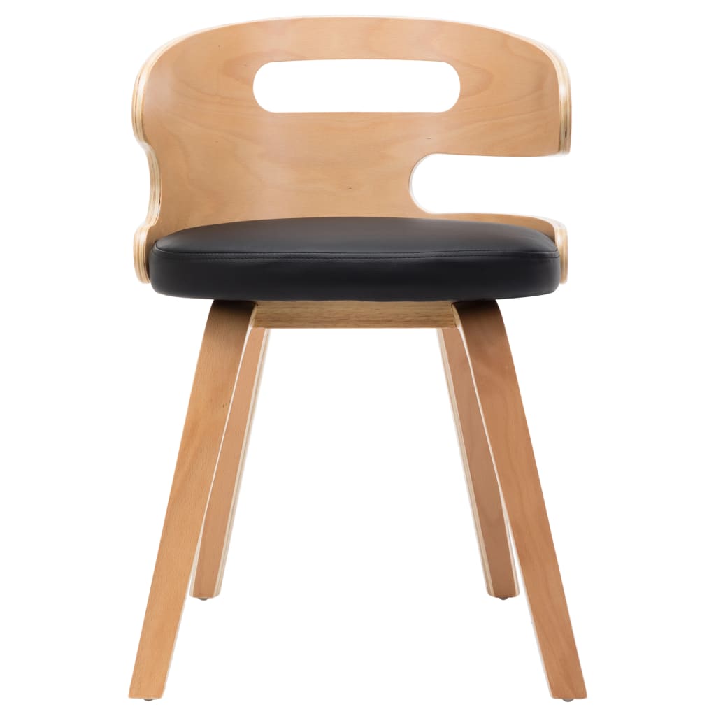 Dining Chairs 2 pcs Black Bent Wood and Leather - 48×49×68cm