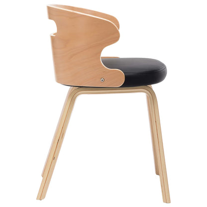 Dining Chairs 2 pcs Black Bent Wood and Leather - 48×49×68cm