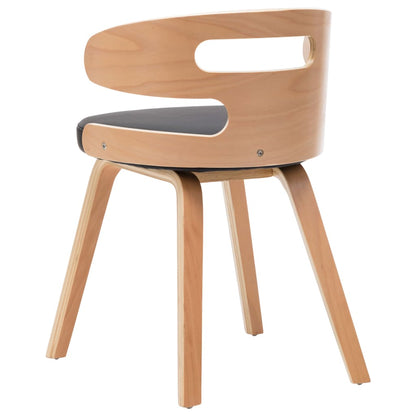 Dining Chairs 2 pcs Black Bent Wood and Leather - 48×49×68cm