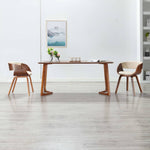 Dining Chair Cream Bent Wood and Leather