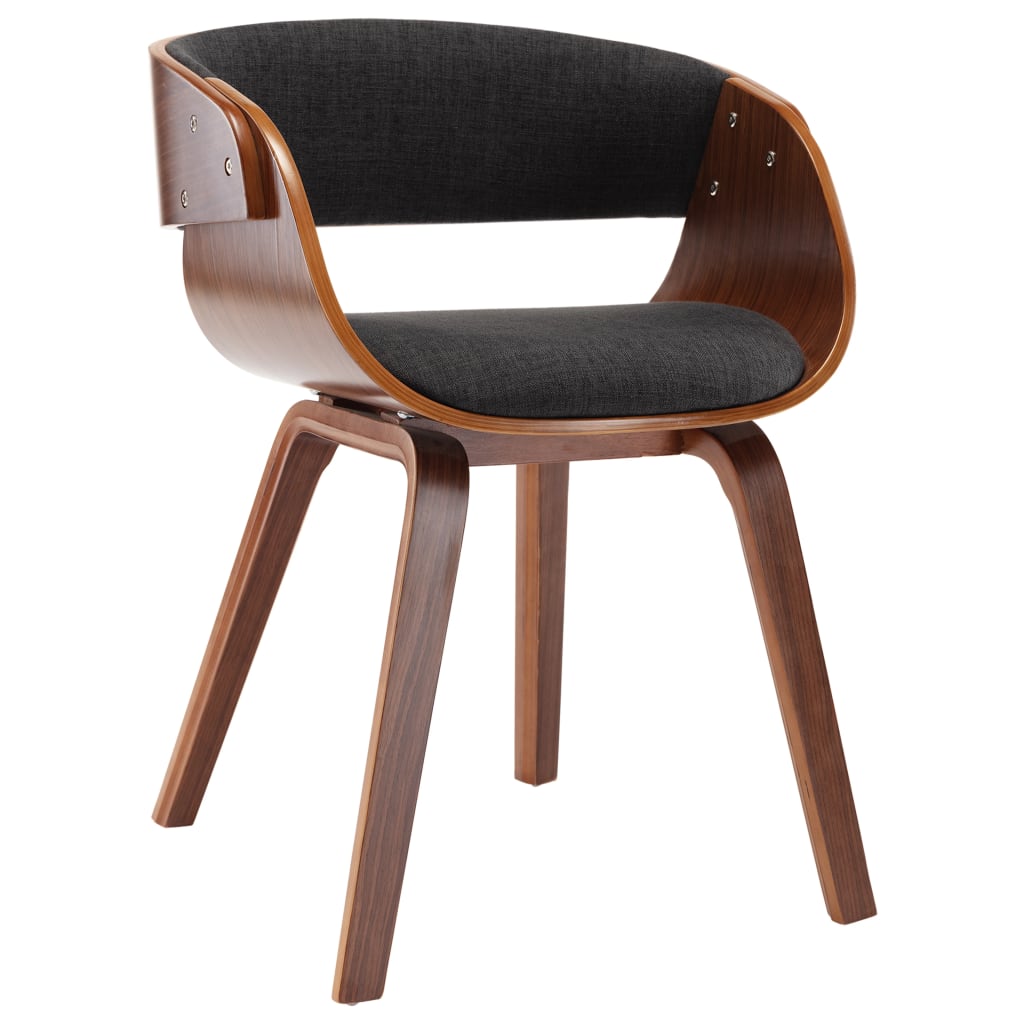 Dining Chair Grey Bent Wood and Fabric - 53×52×70cm