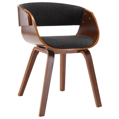 Dining Chair Grey Bent Wood and Fabric - 53×52×70cm
