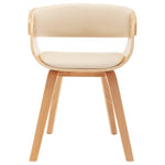 Dining Chair Cream Bent Wood and Leather