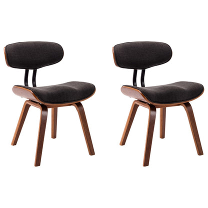 Dining Chairs 2 pcs Grey Bent Wood and Fabric - 51.5×54×78cm