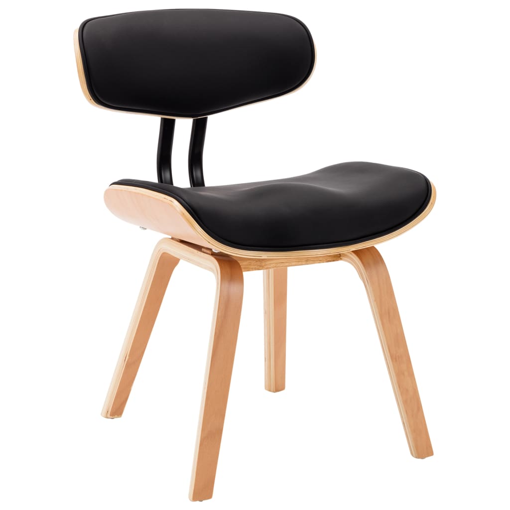 Dining Chairs 2 pcs Black Bent Wood and Leather - 51.5×54×78cm
