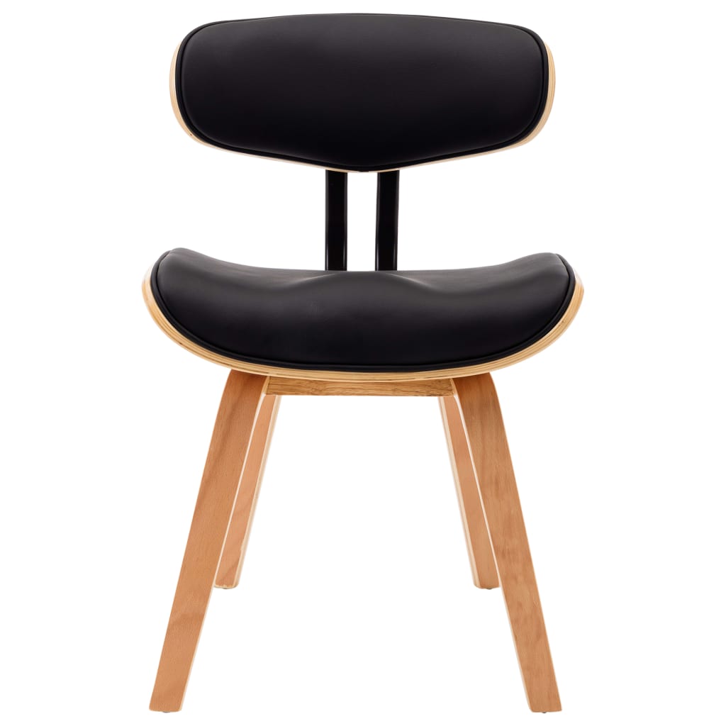 Dining Chairs 2 pcs Black Bent Wood and Leather - 51.5×54×78cm