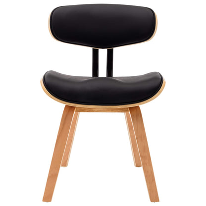 Dining Chairs 2 pcs Black Bent Wood and Leather - 51.5×54×78cm