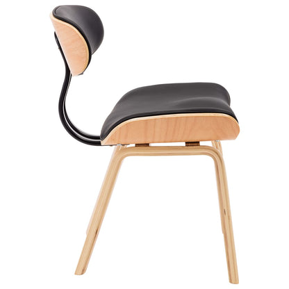 Dining Chairs 2 pcs Black Bent Wood and Leather - 51.5×54×78cm