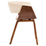 Dining Chair Cream Bent Wood and Leather