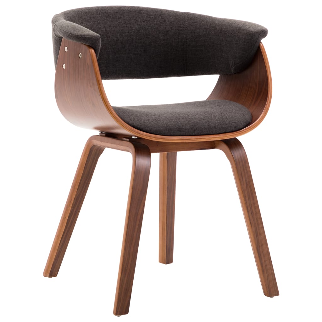 Dining Chair Grey Bent Wood and Fabric - 59.5×51×72cm