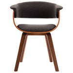 Dining Chair Grey Bent Wood and Fabric