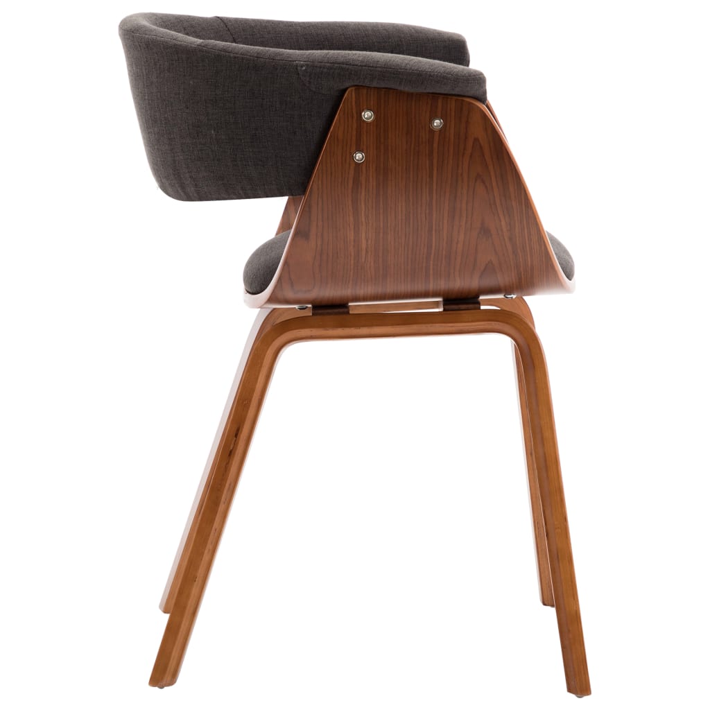 Dining Chair Grey Bent Wood and Fabric - 59.5×51×72cm