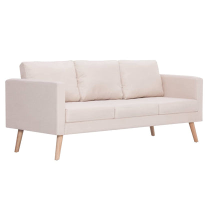 2 Piece Sofa Set Fabric Cream - 116×70×73cm