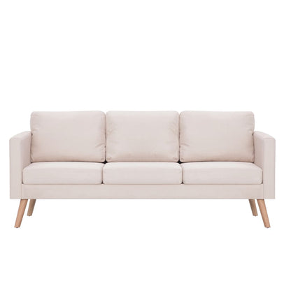 2 Piece Sofa Set Fabric Cream - 116×70×73cm