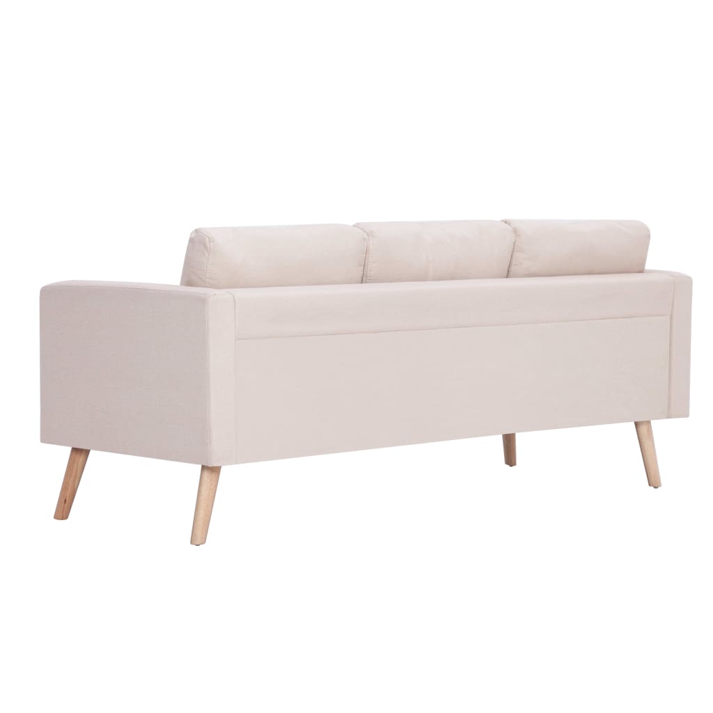 2 Piece Sofa Set Fabric Cream - 116×70×73cm