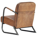 Rela Armchair Light Brown Real Leather