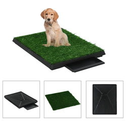 Pet Toilet with Tray and Artificial Turf Green 'WC