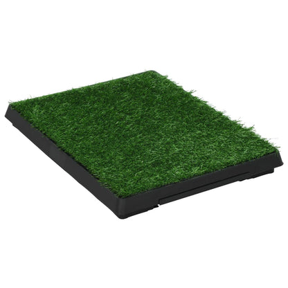 Pet Toilets 2 Pieces with Tray and Artificial Turf Green WC