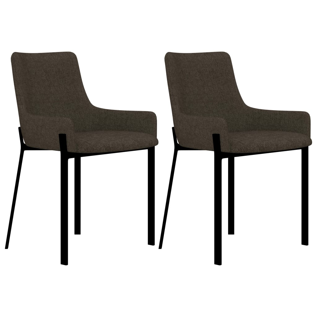 Dining Chairs 2 pcs Brown Fabric - 53×59×81cm