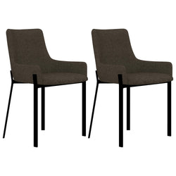 Dining Chairs 2 pcs Brown Fabric