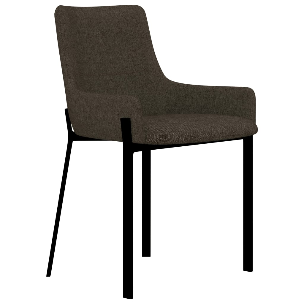 Dining Chairs 2 pcs Brown Fabric - 53×59×81cm