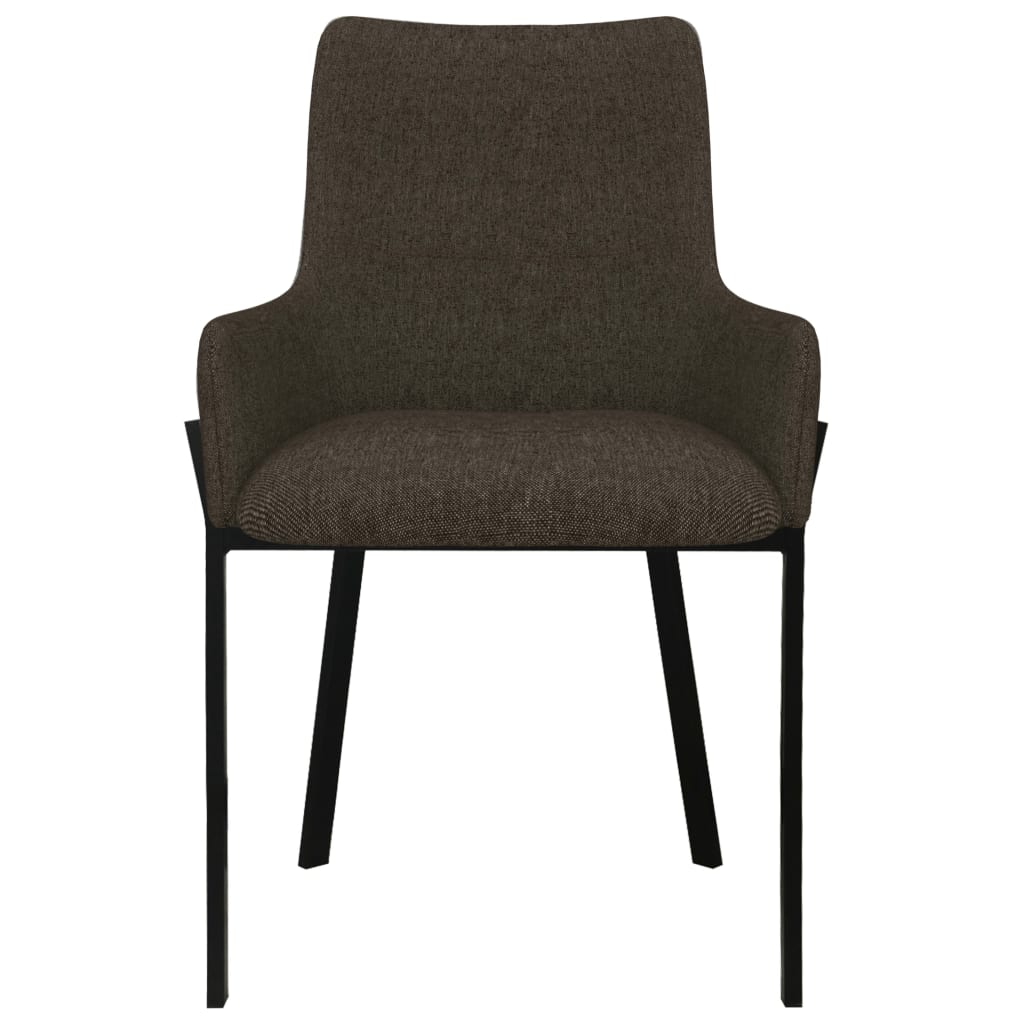 Dining Chairs 2 pcs Brown Fabric - 53×59×81cm
