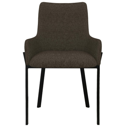 Dining Chairs 2 pcs Brown Fabric - 53×59×81cm
