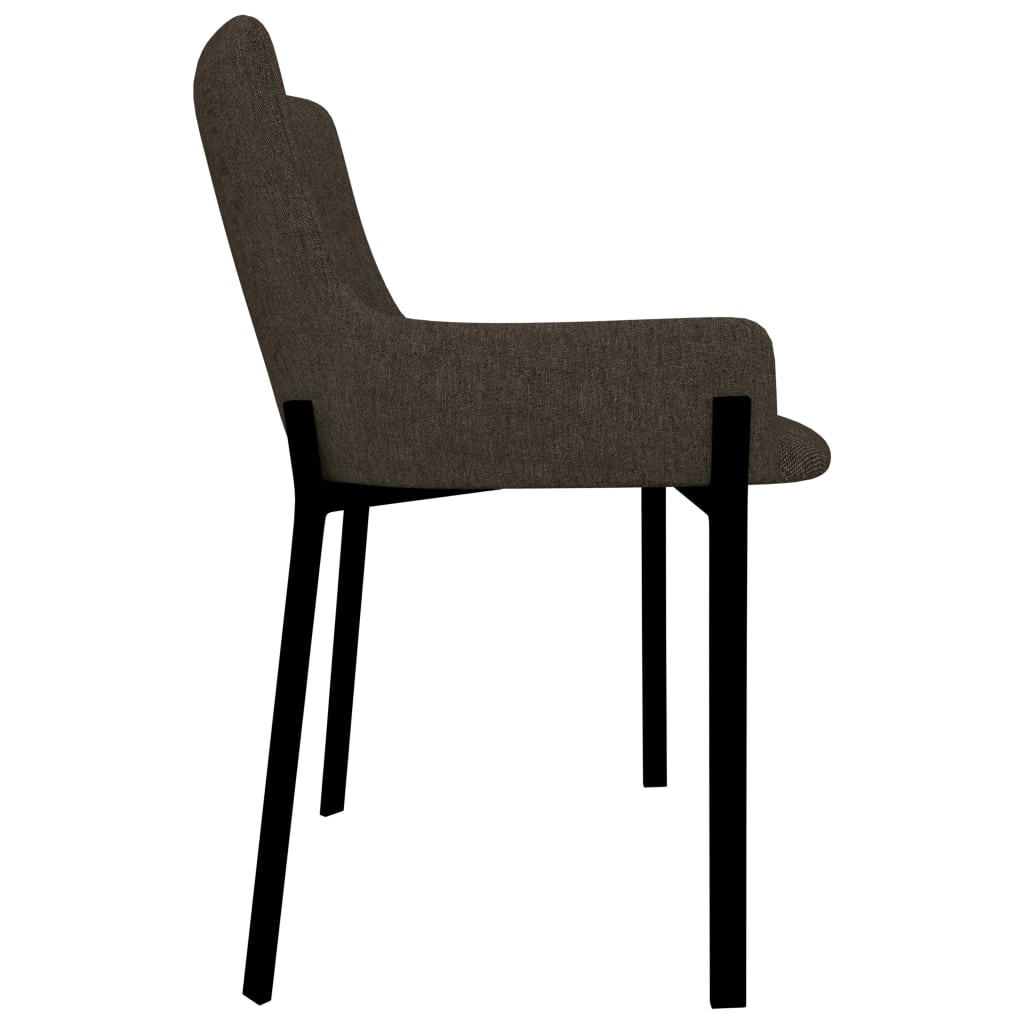 Dining Chairs 2 pcs Brown Fabric - 53×59×81cm