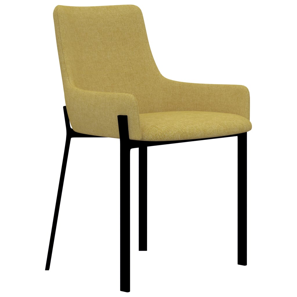 Dining Chairs 2 pcs Yellow Fabric - 53×59×81cm