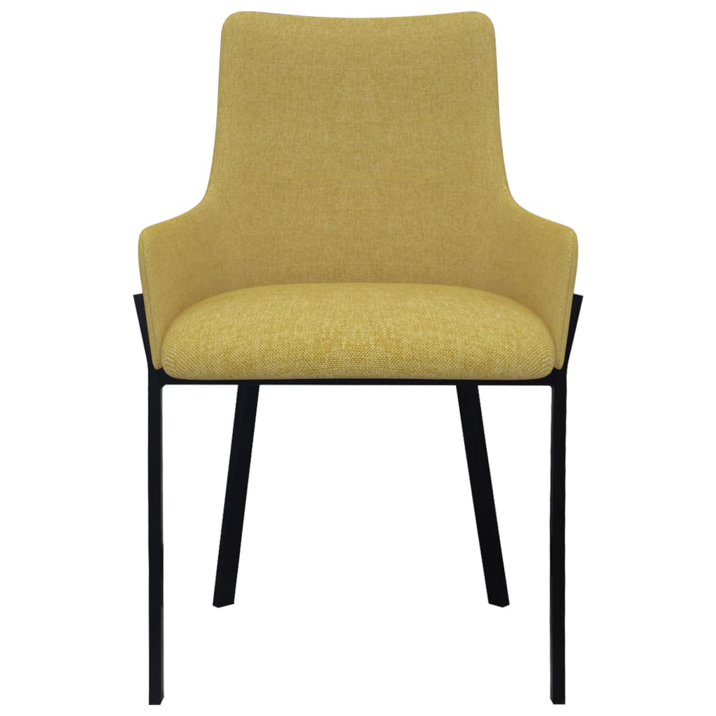 Dining Chairs 2 pcs Yellow Fabric - 53×59×81cm