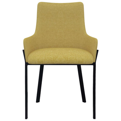 Dining Chairs 2 pcs Yellow Fabric - 53×59×81cm
