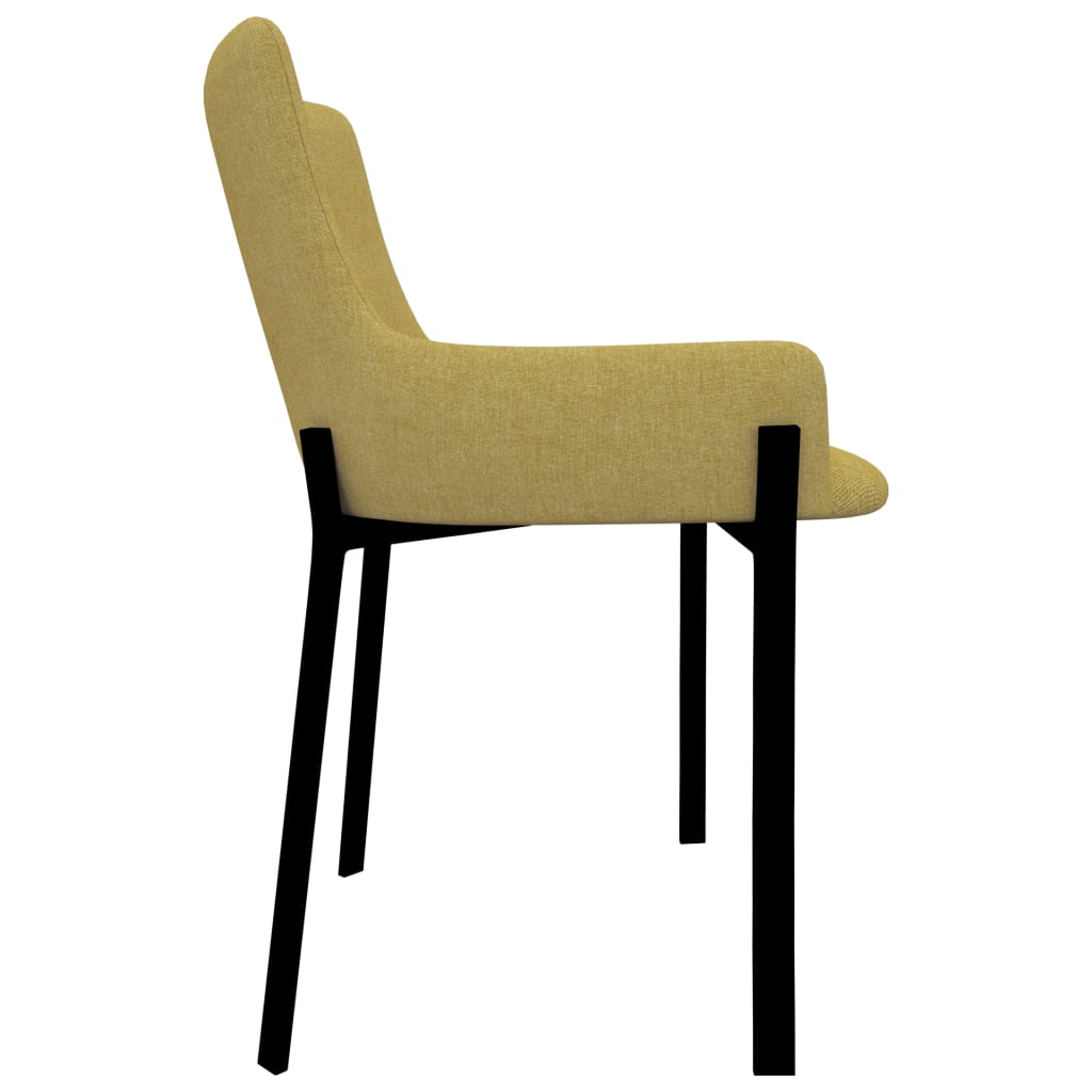 Dining Chairs 2 pcs Yellow Fabric - 53×59×81cm