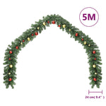 Christmas Garland Decorated with Baubles 5 m