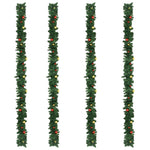 Christmas Garlands 4 pcs with Baubles Green 270 cm PVC