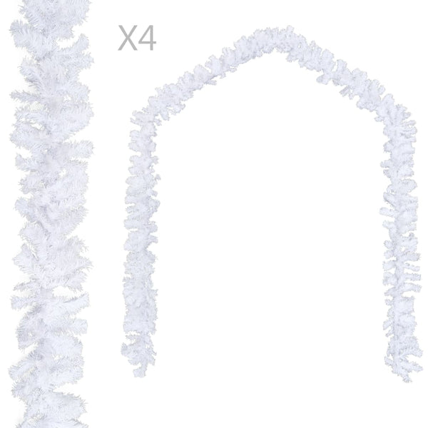  Christmas Garlands 4 pcs White 270 cm PVC