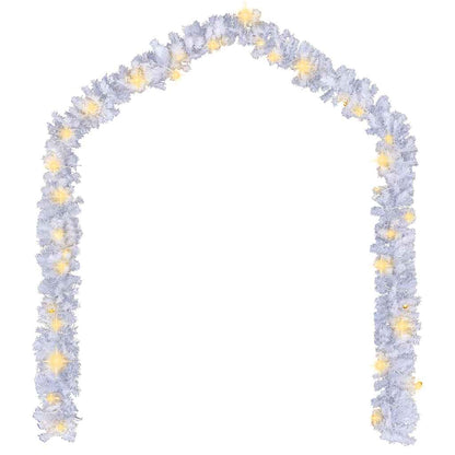 Christmas Garland with LED Lights 5 m White