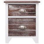 Nightstand Brown and White Paulownia Wood