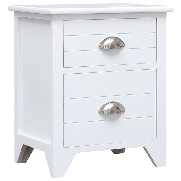  Nightstand White Paulownia Wood