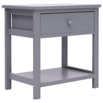 Nightstand Paulownia Wood Grey