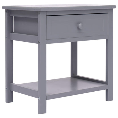 Nightstands 2 pcs Paulownia Wood Grey