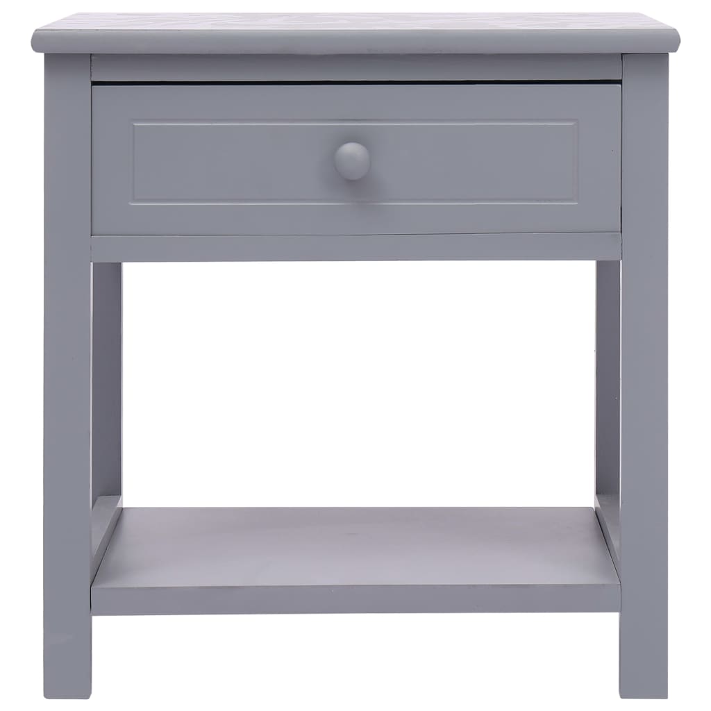 Nightstands 2 pcs Paulownia Wood Grey