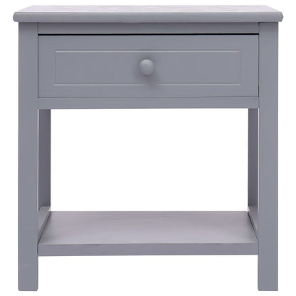Nightstands 2 pcs Paulownia Wood Grey