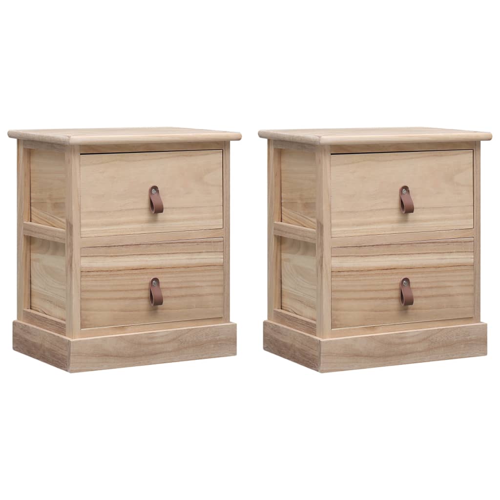 Nightstands 2 pcs Paulownia Wood