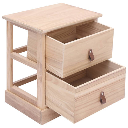 Nightstands 2 pcs Paulownia Wood