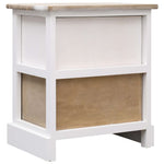 Nightstand White and Natural Paulownia Wood