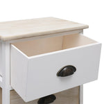 Nightstand White and Natural Paulownia Wood