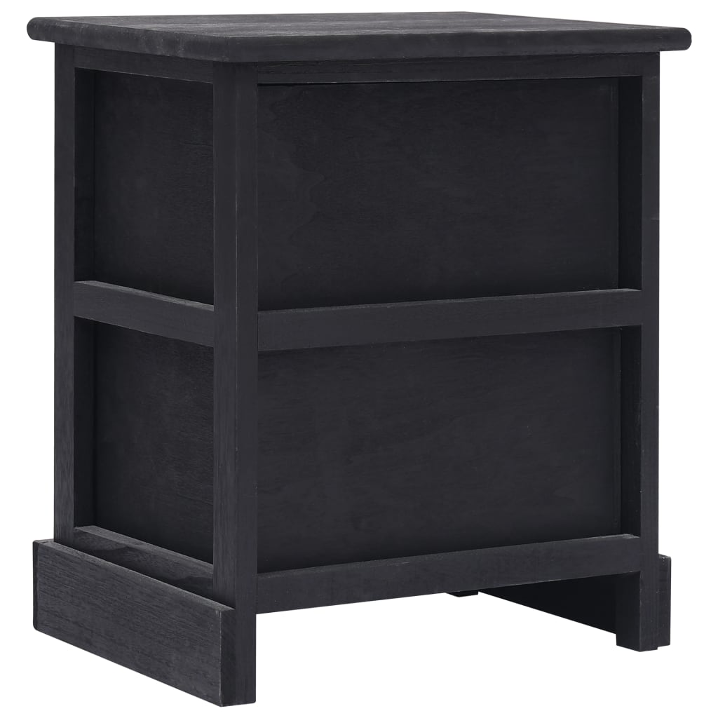 Nightstand Black Paulownia Wood
